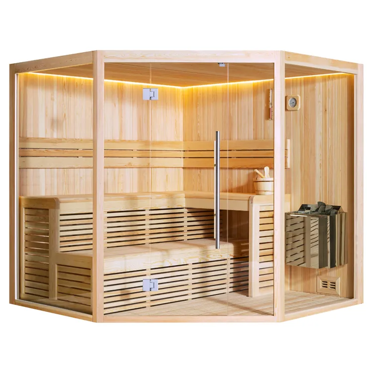 Finse Sauna | Dennen | 220x220 | 9kW Viking Bi-O | O6351N1 galerijafbeelding 9