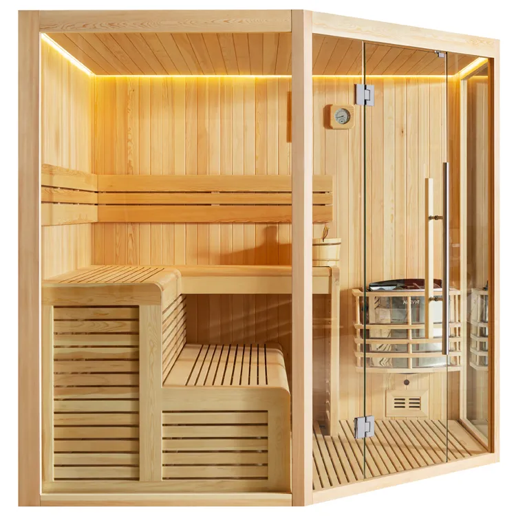 Finse Sauna | Dennen | 220x220 | 9kW Viking Bi-O | O6351N1 galerijafbeelding 10