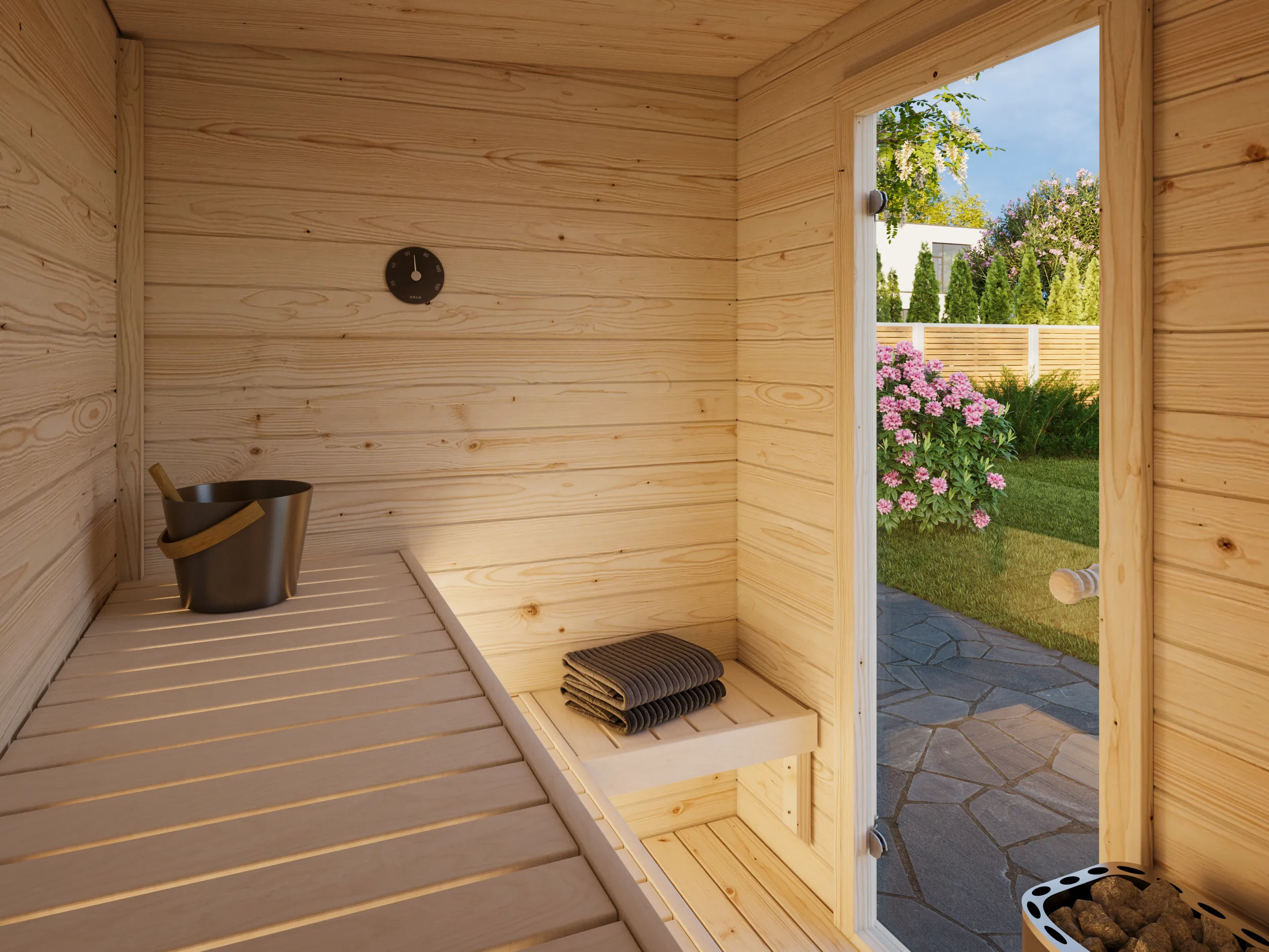 Finse sauna | Vurenhout | Narvi Fjäll NM 600 6 kW | SI5BGY galerijafbeelding 4