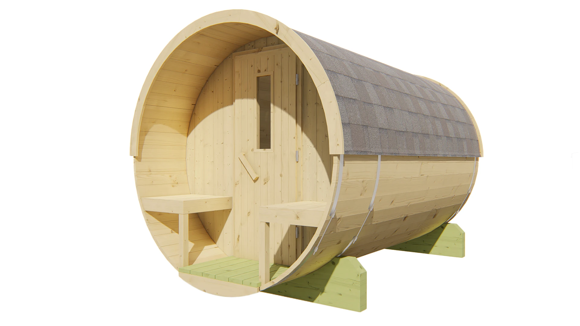 Hoofdafbeelding: Barrel sauna | Vurenhout | 120x300 | Zonder kachel | VCAL41