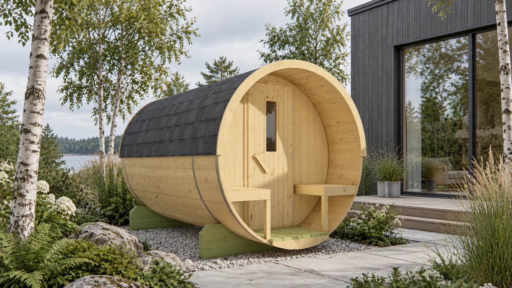 Barrel sauna | Vurenhout | 120x300 | Zonder kachel | VCAL41 galerijafbeelding 2