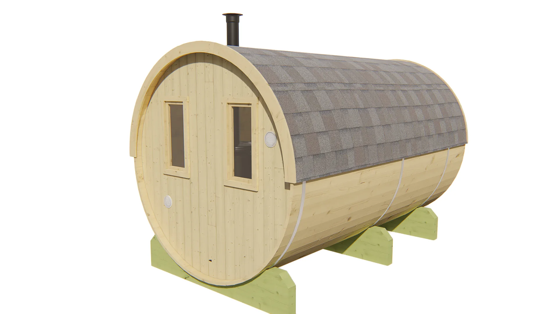 Hoofdafbeelding: Barrel sauna | Vurenhout | 120x355 | Zonder kachel | W7WPBA