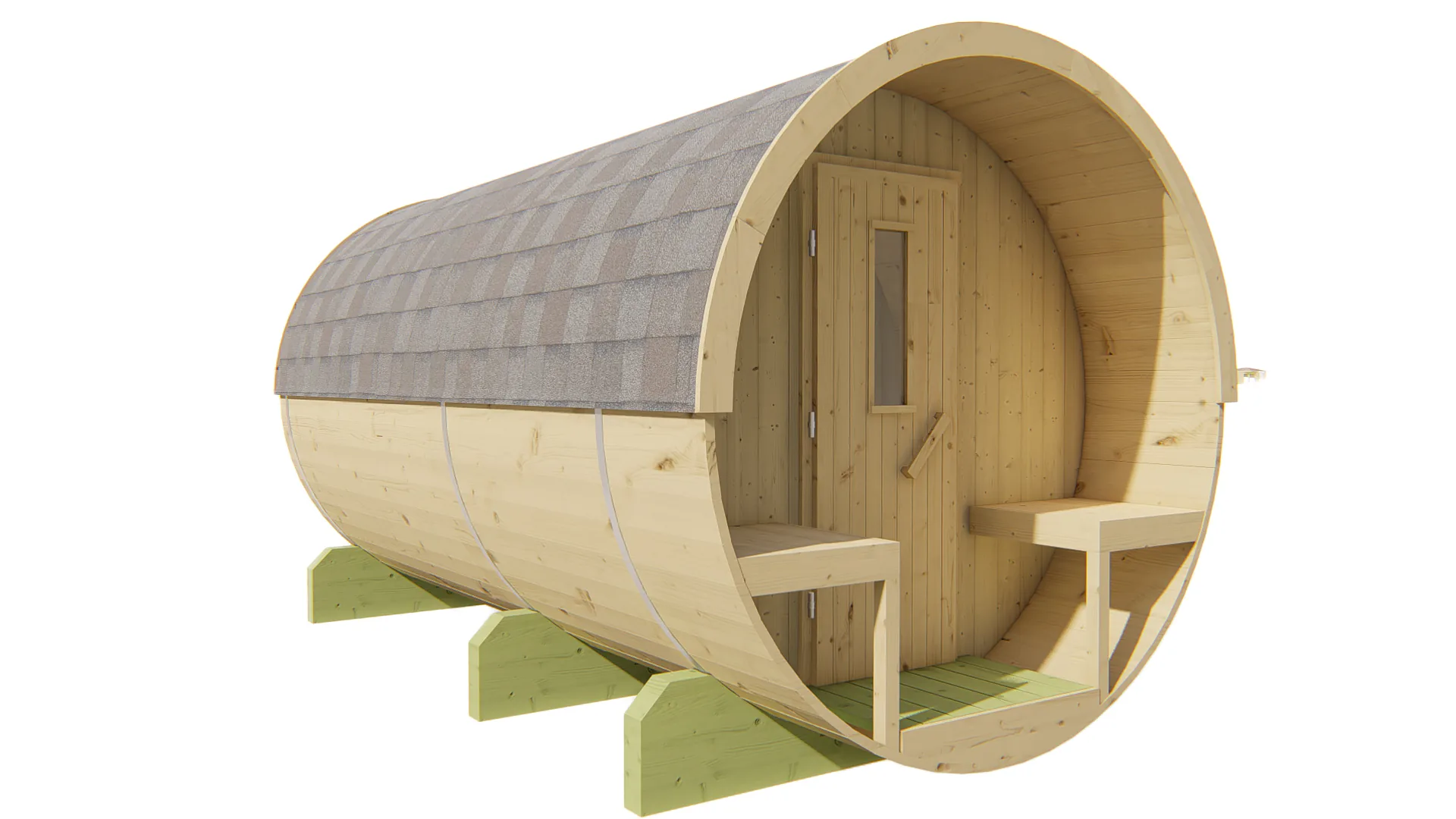 Barrel sauna | Vurenhout | 120x355 | Zonder kachel | W7WPBA galerijafbeelding 3