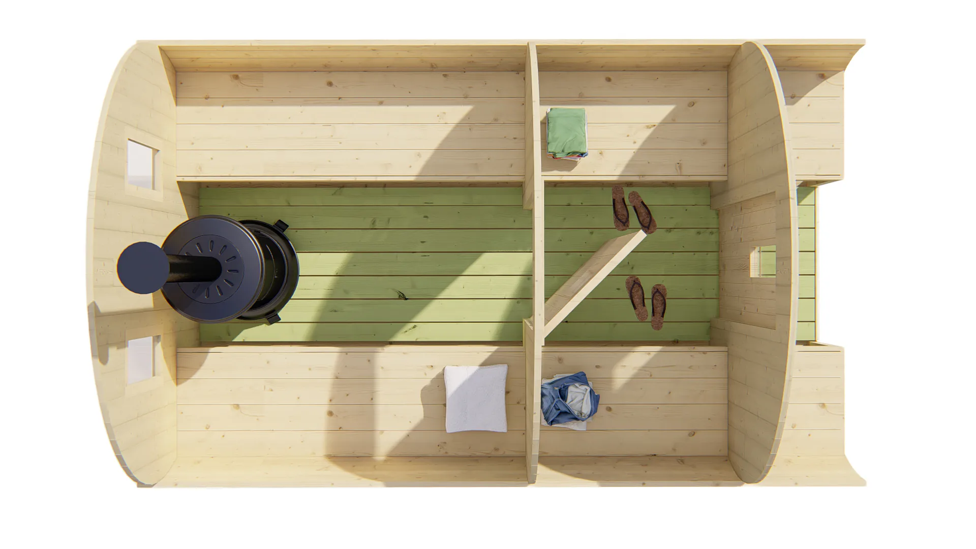 Barrel sauna | Vurenhout | 120x355 | Zonder kachel | W7WPBA galerijafbeelding 4