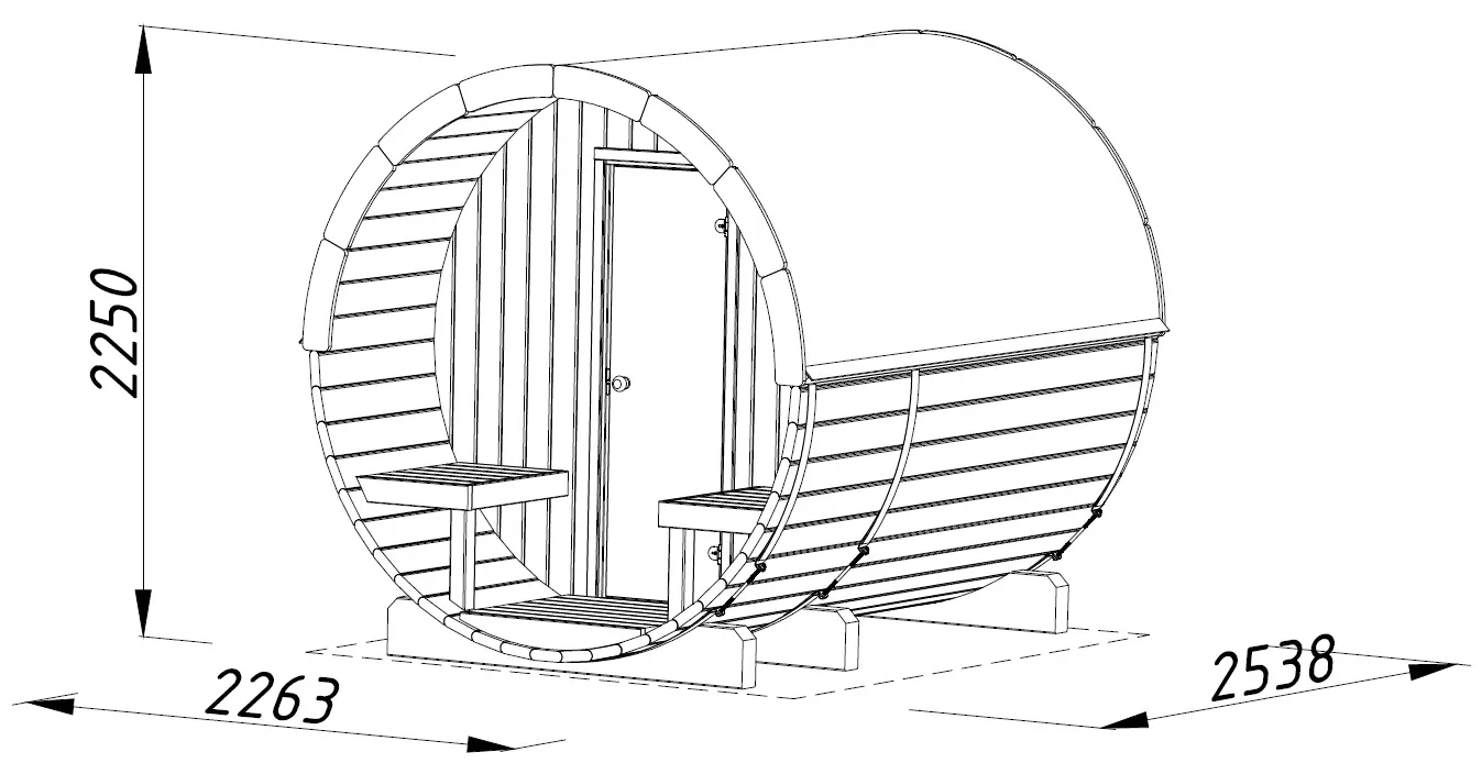 Barrel sauna | Vurenhout | Beschermrooster voor kachel van espen | SWPR71 galerijafbeelding 5