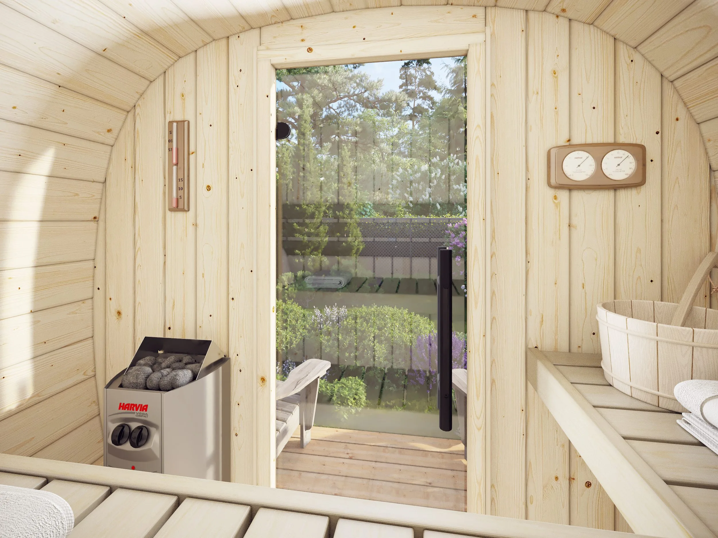 Barrel sauna | Vurenhout | 200x130 | Zonder kachel | FUIUNF galerijafbeelding 3