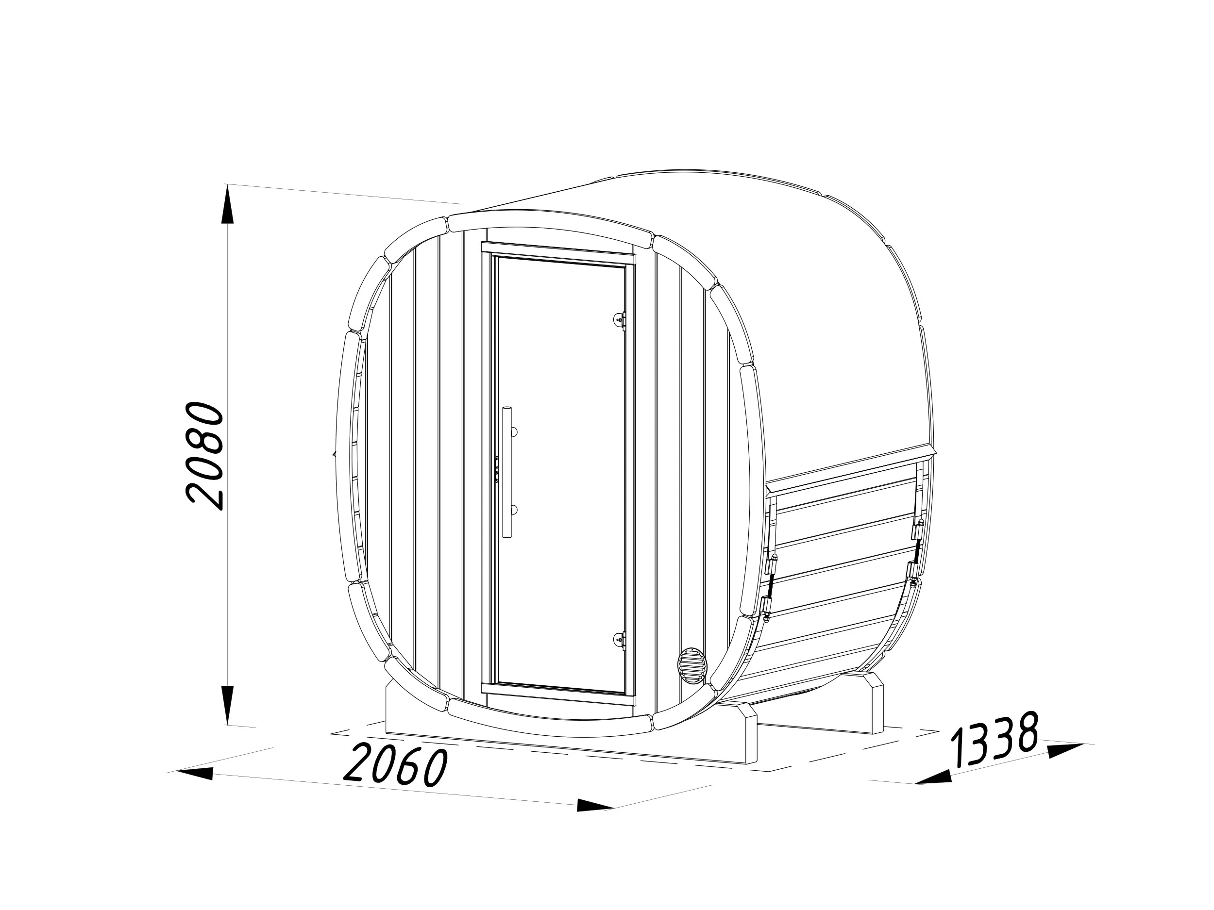 Barrel sauna | Vurenhout | 200x130 | Zonder kachel | FUIUNF galerijafbeelding 4