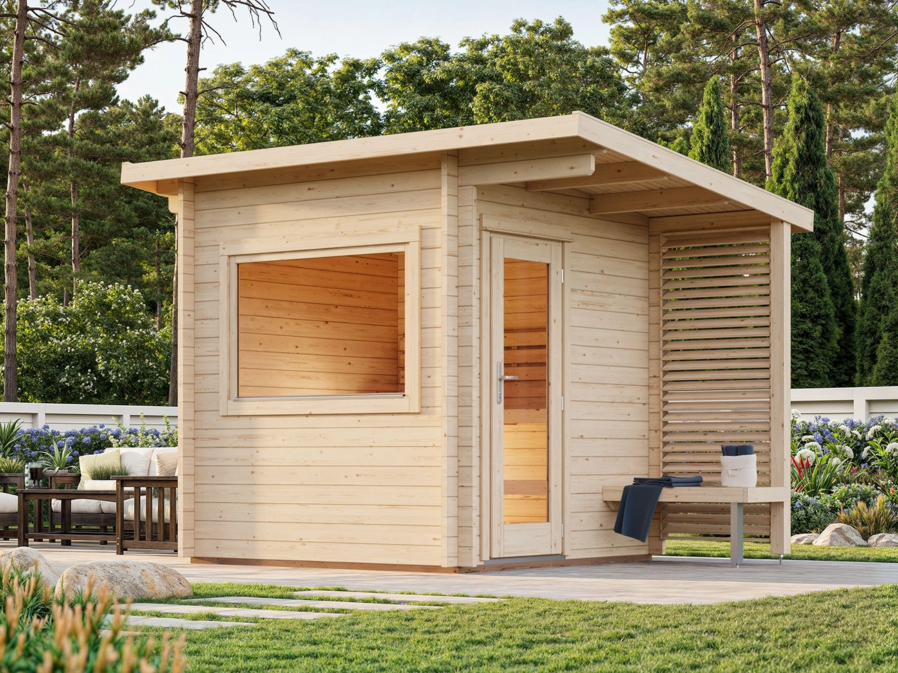 Finse Sauna | Vurenhout | Zonder kachel | MHQ5BB galerijafbeelding 1