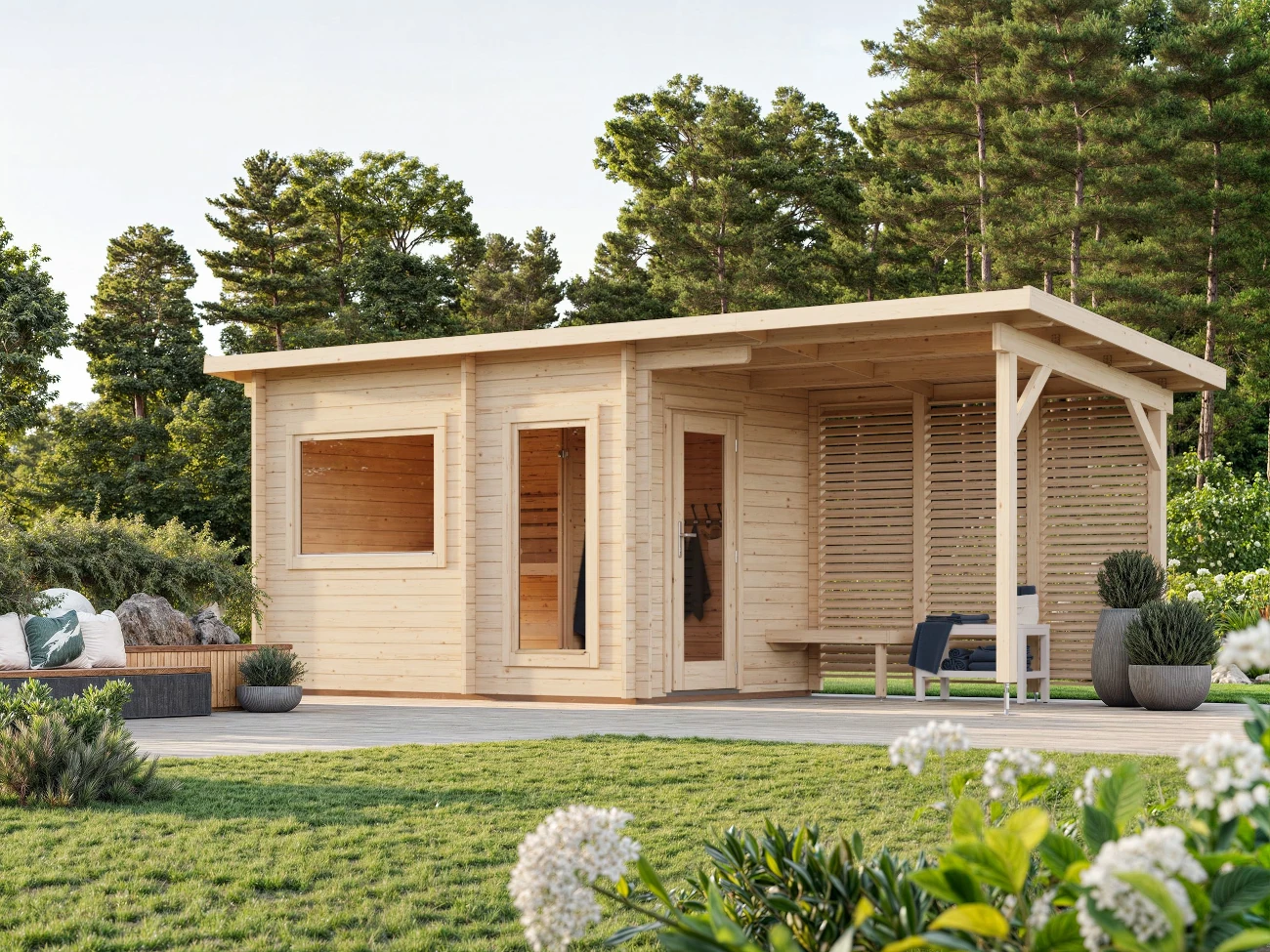 Hoofdafbeelding: Finse sauna | Vurenhout | Zonder kachel | D3N14C