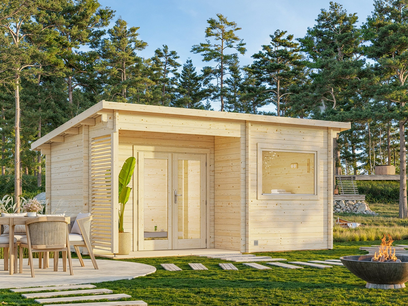Finse sauna | Vurenhout | Zonder kachel | QUDG0E galerijafbeelding 1