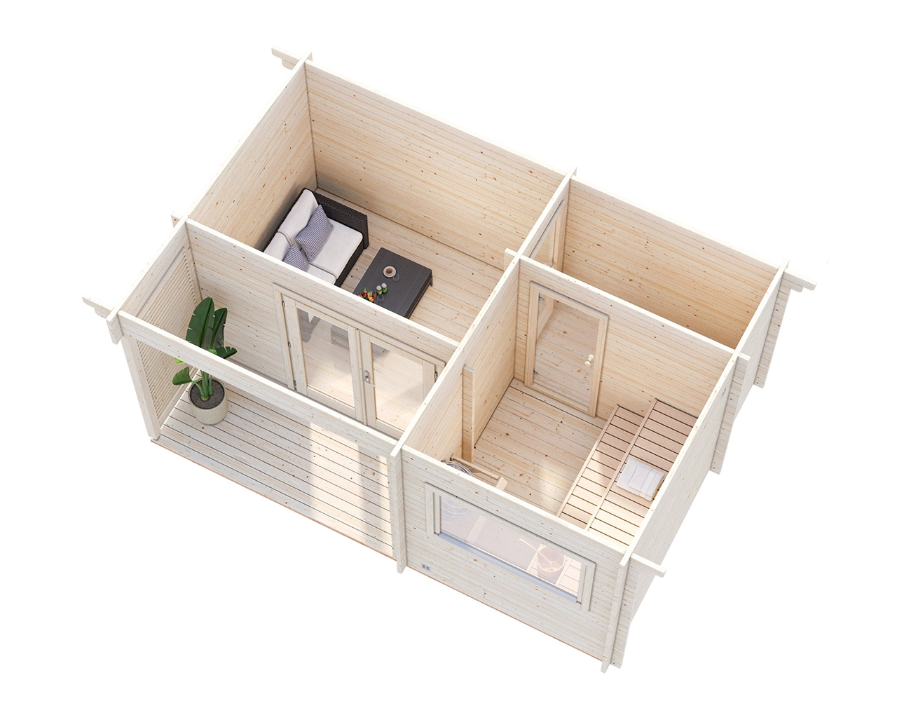Finse sauna | Vurenhout | Zonder kachel | QUDG0E galerijafbeelding 4