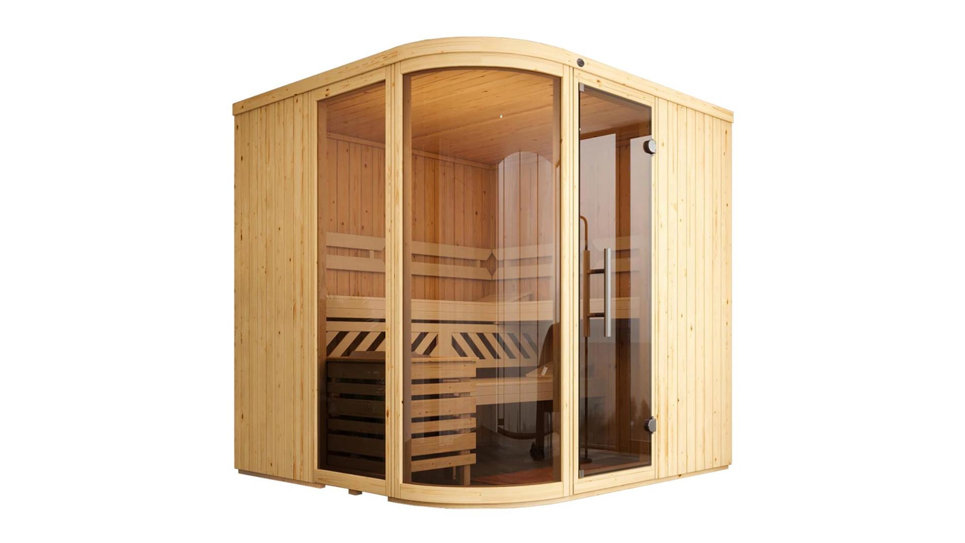 Hoofdafbeelding: Finse Sauna | Vurenhout | 179x179 | 7,5 kW Klassiekoven met digitale besturing | KYG210