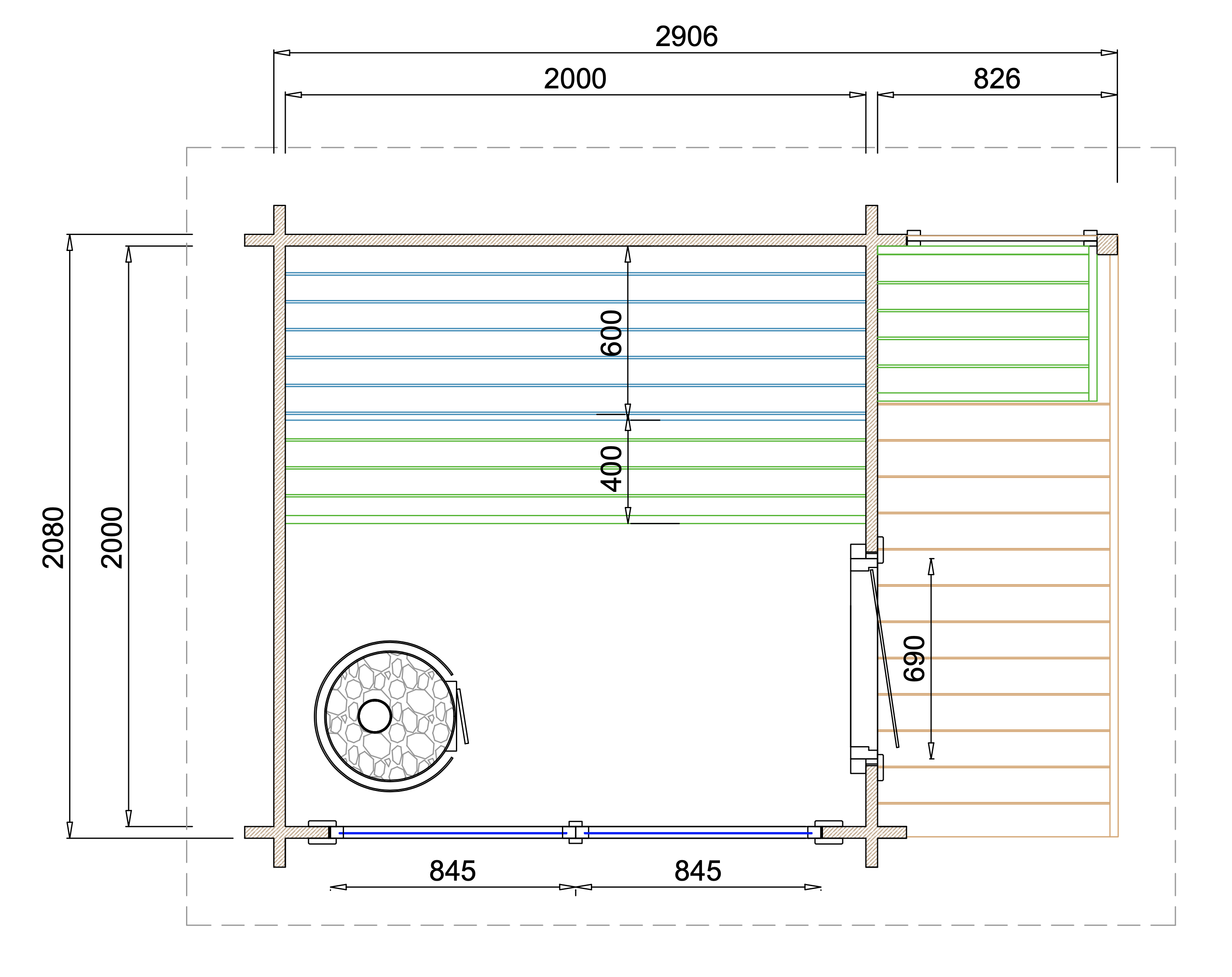 Finse sauna | Vurenhout | Zonder kachel | D3V0BD galerijafbeelding 2