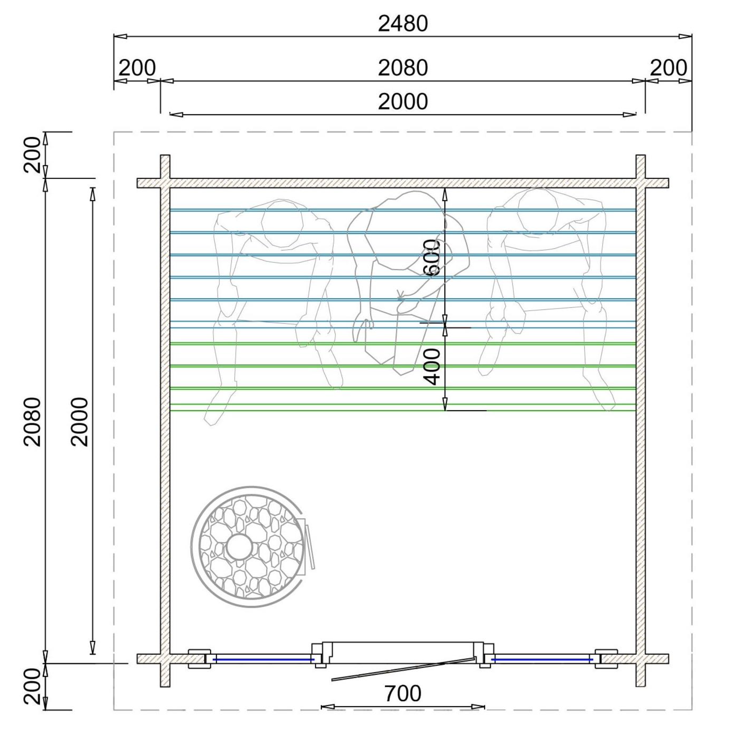 Finse Sauna | Vurenhout | Zonder kachel | GVQ47R galerijafbeelding 2