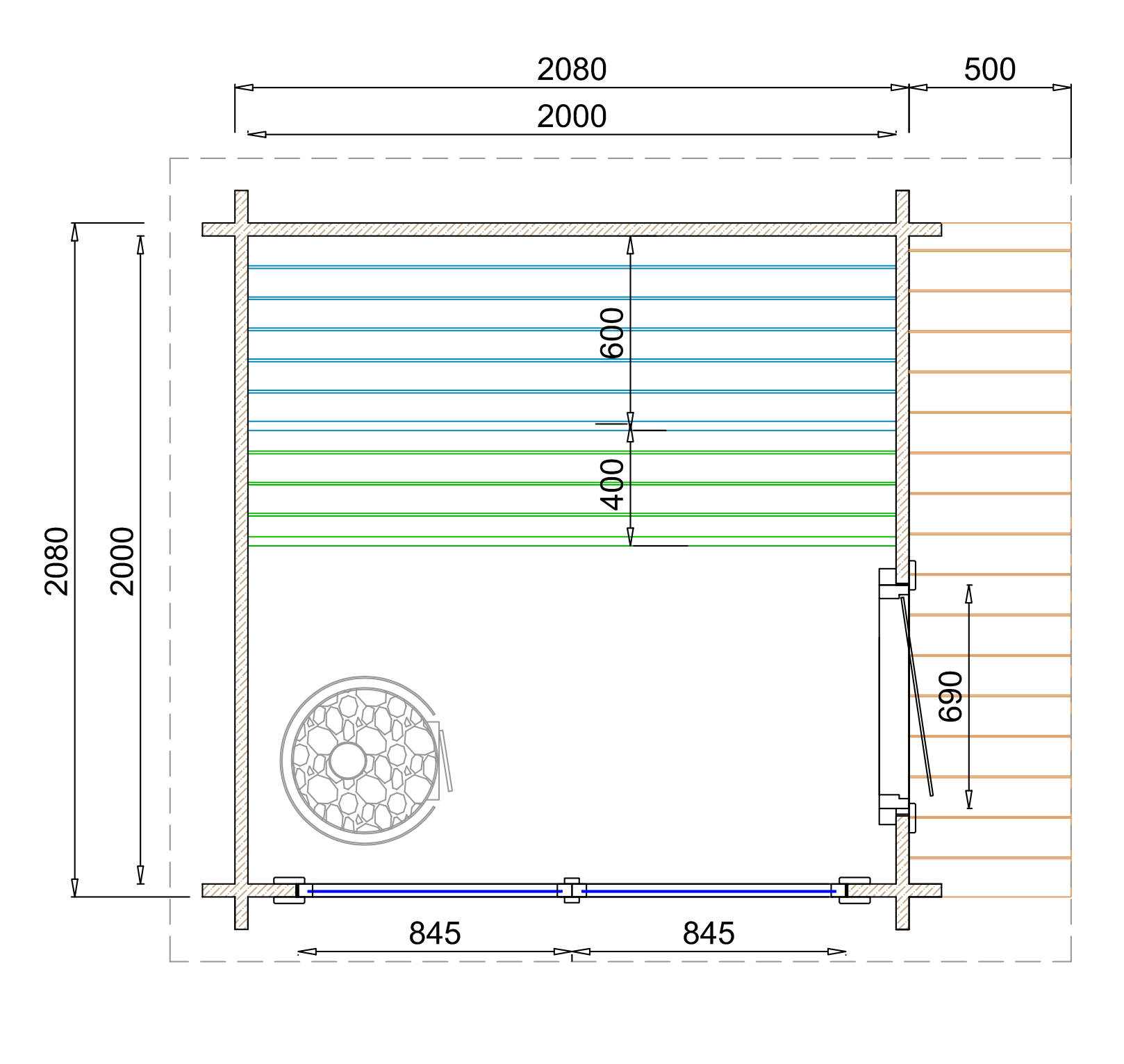 Finse Sauna | Vurenhout | Zonder kachel | LF3EHV galerijafbeelding 2