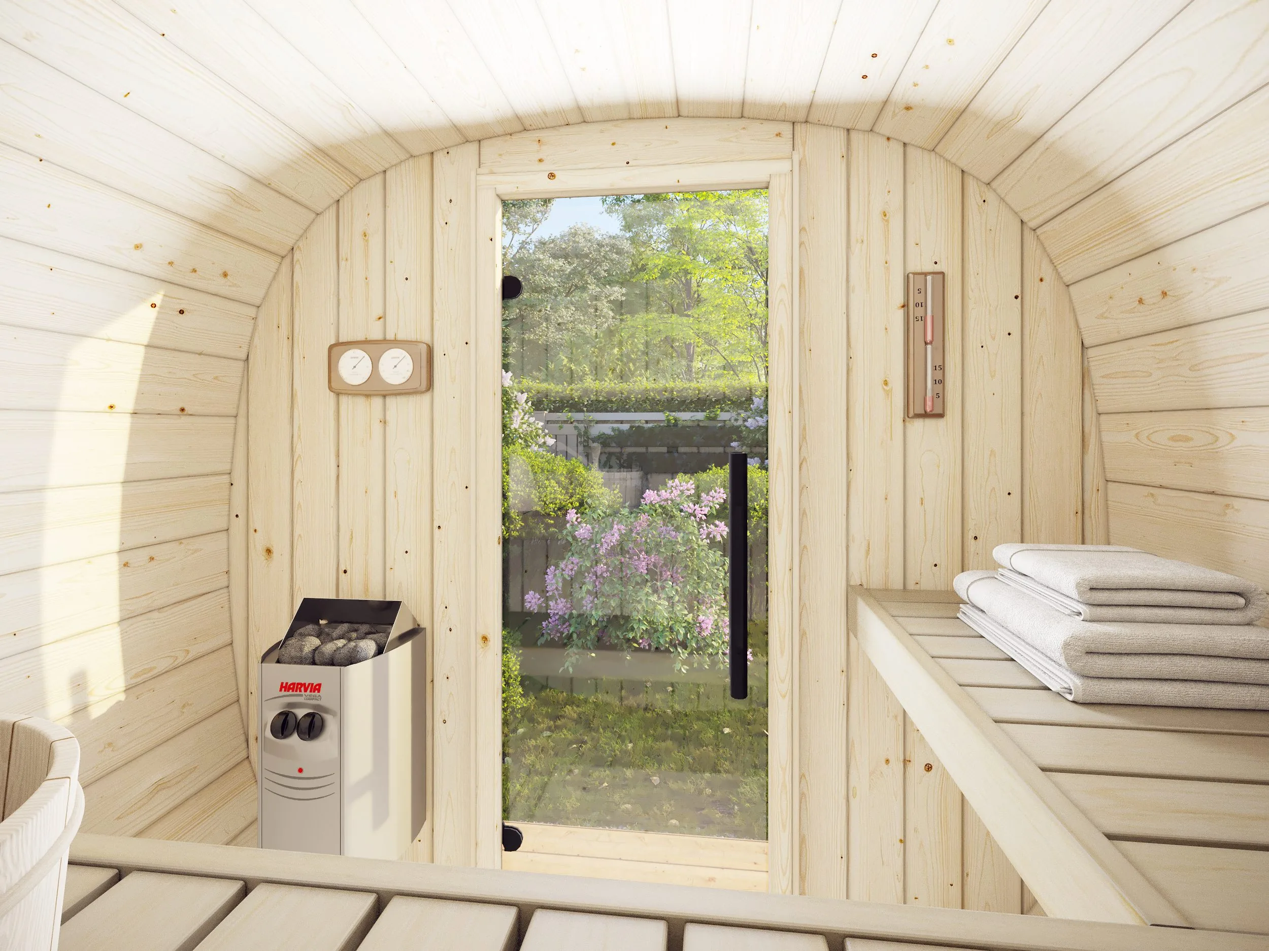 Barrel sauna | Vurenhout | 200x160 | Zonder kachel | 3EEZOW galerijafbeelding 3