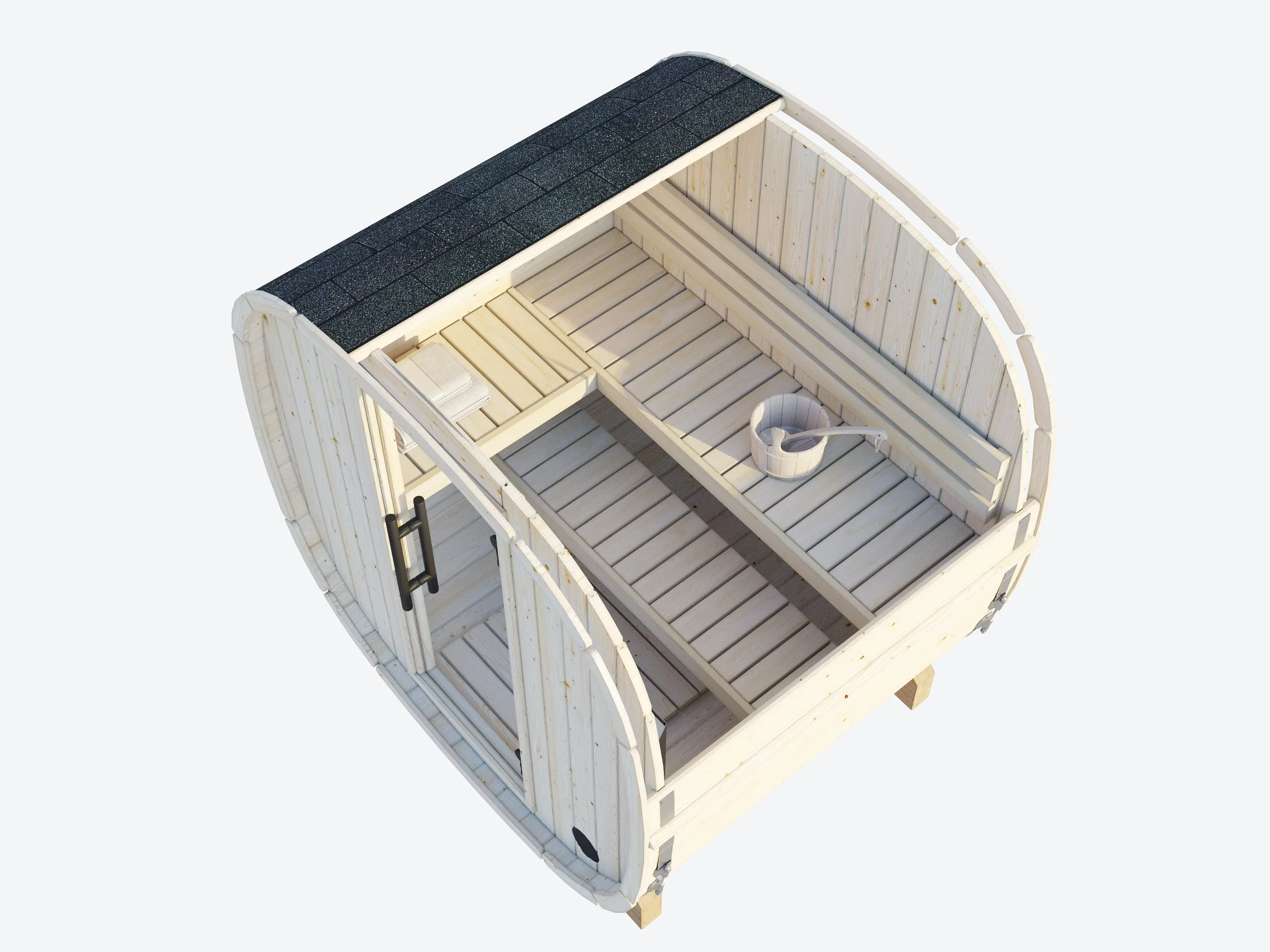 Barrel sauna | Vurenhout | 200x160 | Zonder kachel | 3EEZOW galerijafbeelding 5