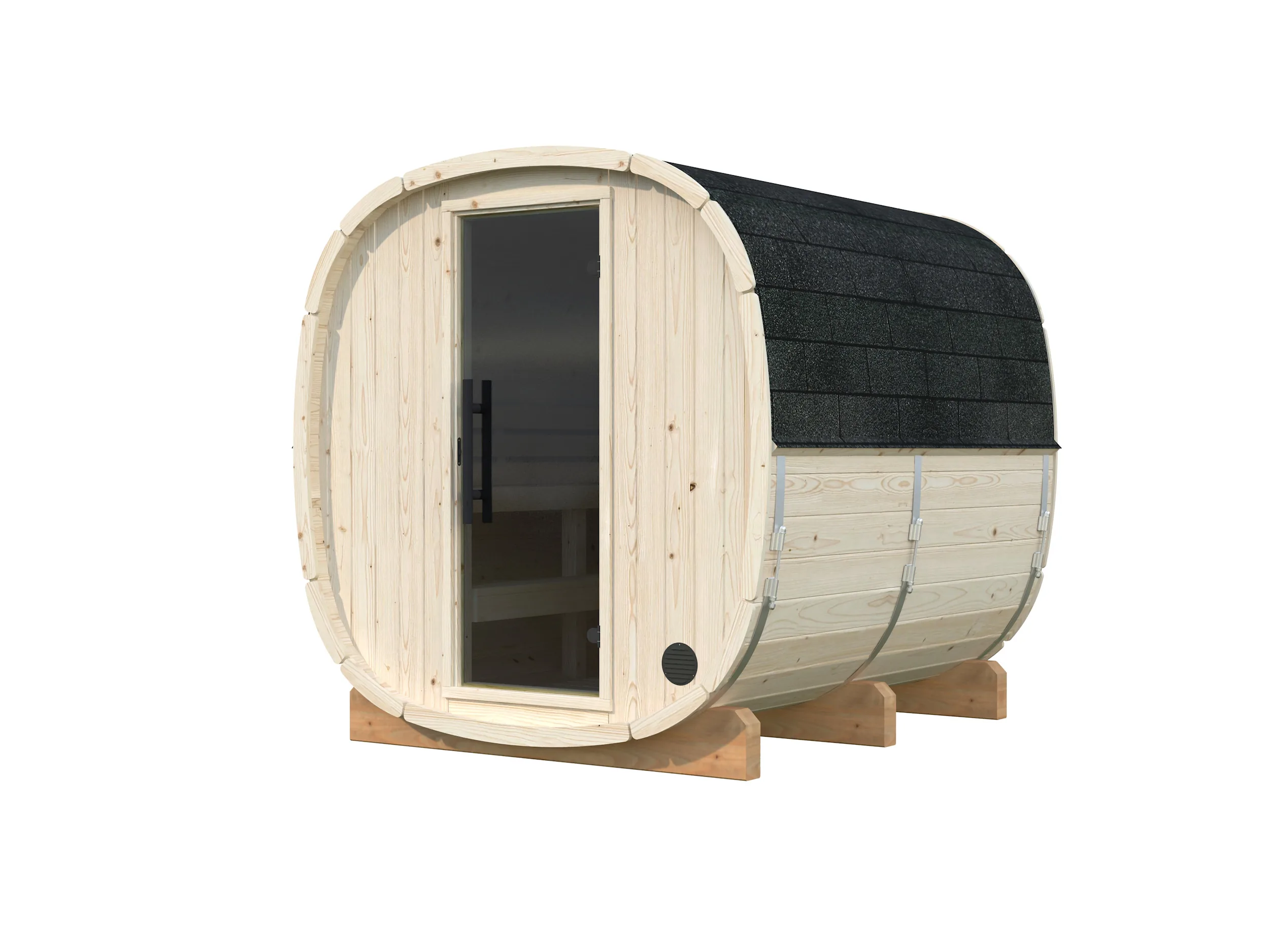 Hoofdafbeelding: Barrel sauna | Vurenhout | 200x220 | Zonder kachel | NAKPP2