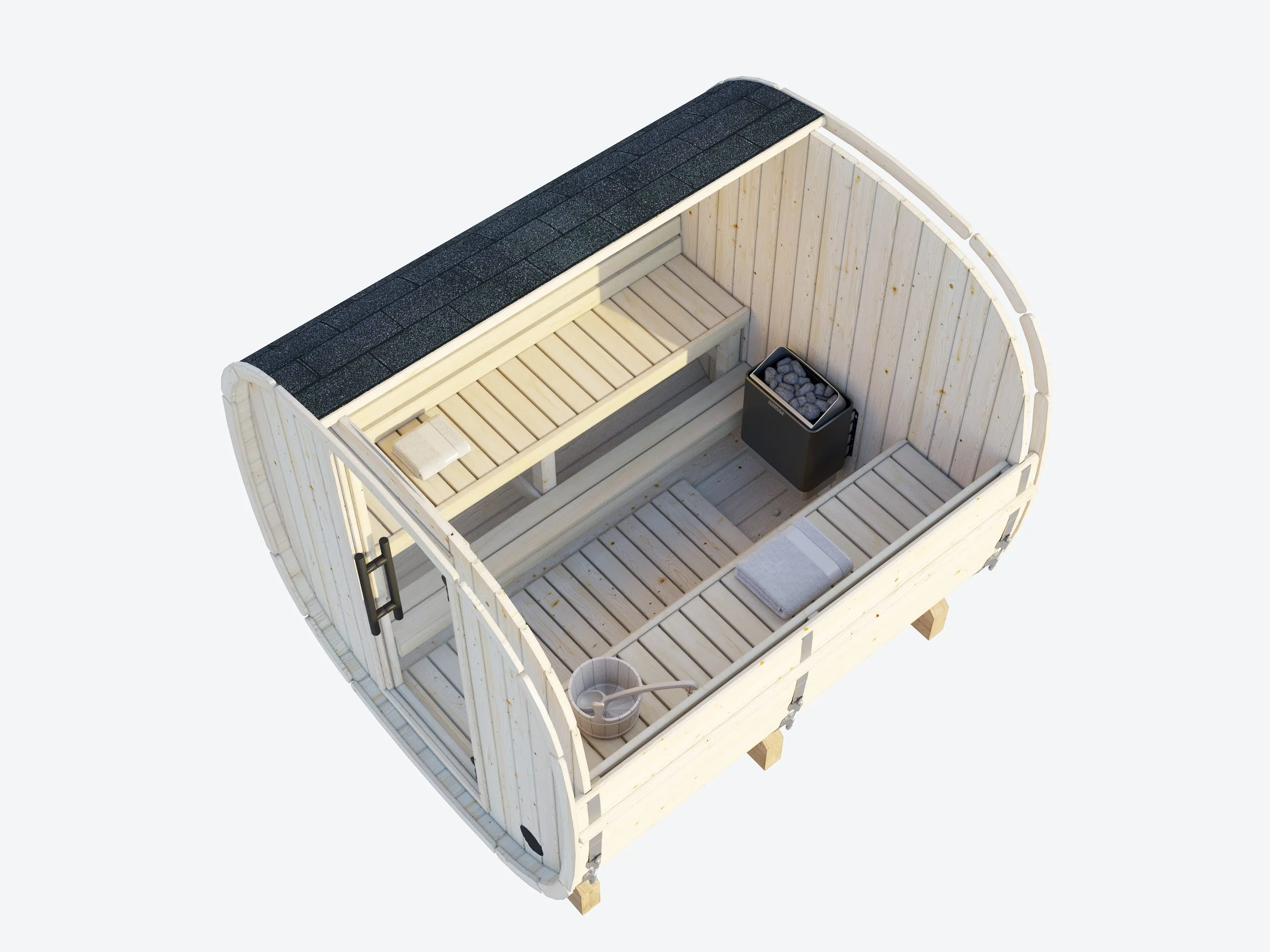 Barrel sauna | Vurenhout | 200x220 | Zonder kachel | NAKPP2 galerijafbeelding 5