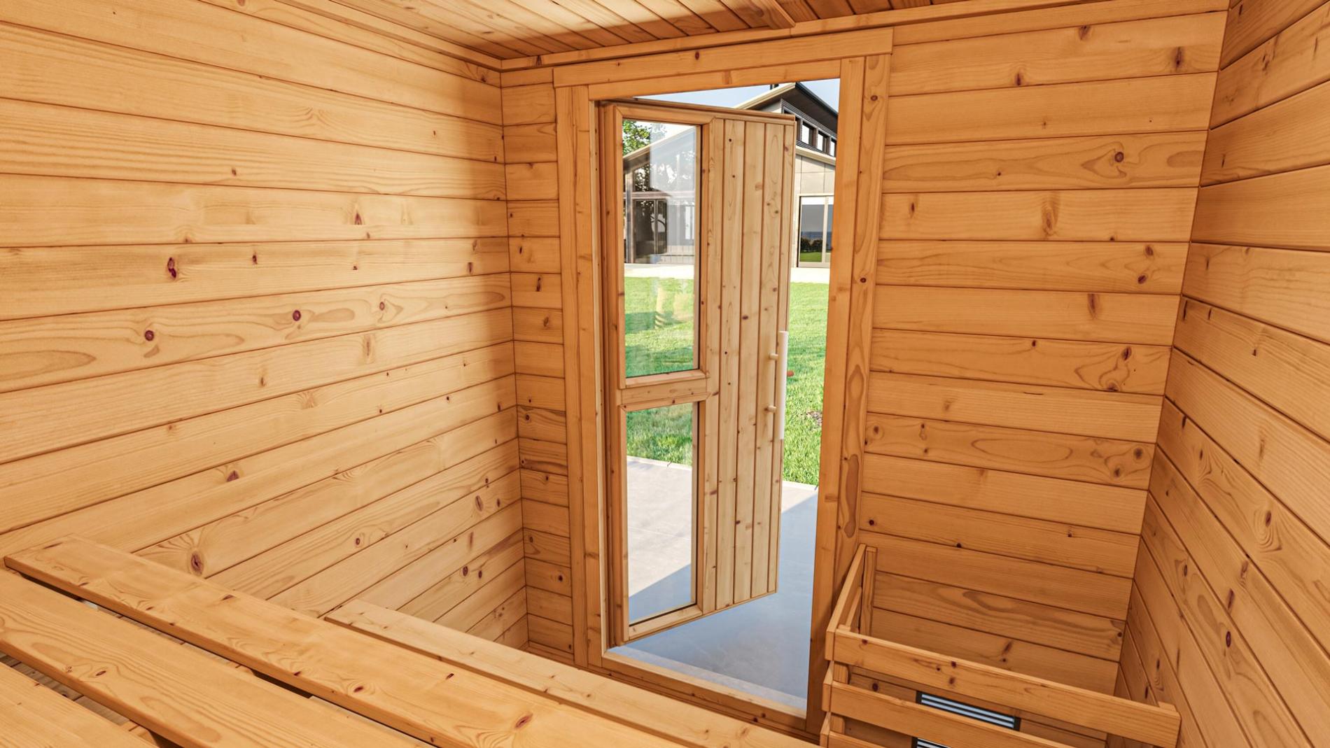 Finse Sauna | Spar | 210x249 | Bescherming voor de kachel | NU6V80 galerijafbeelding 6