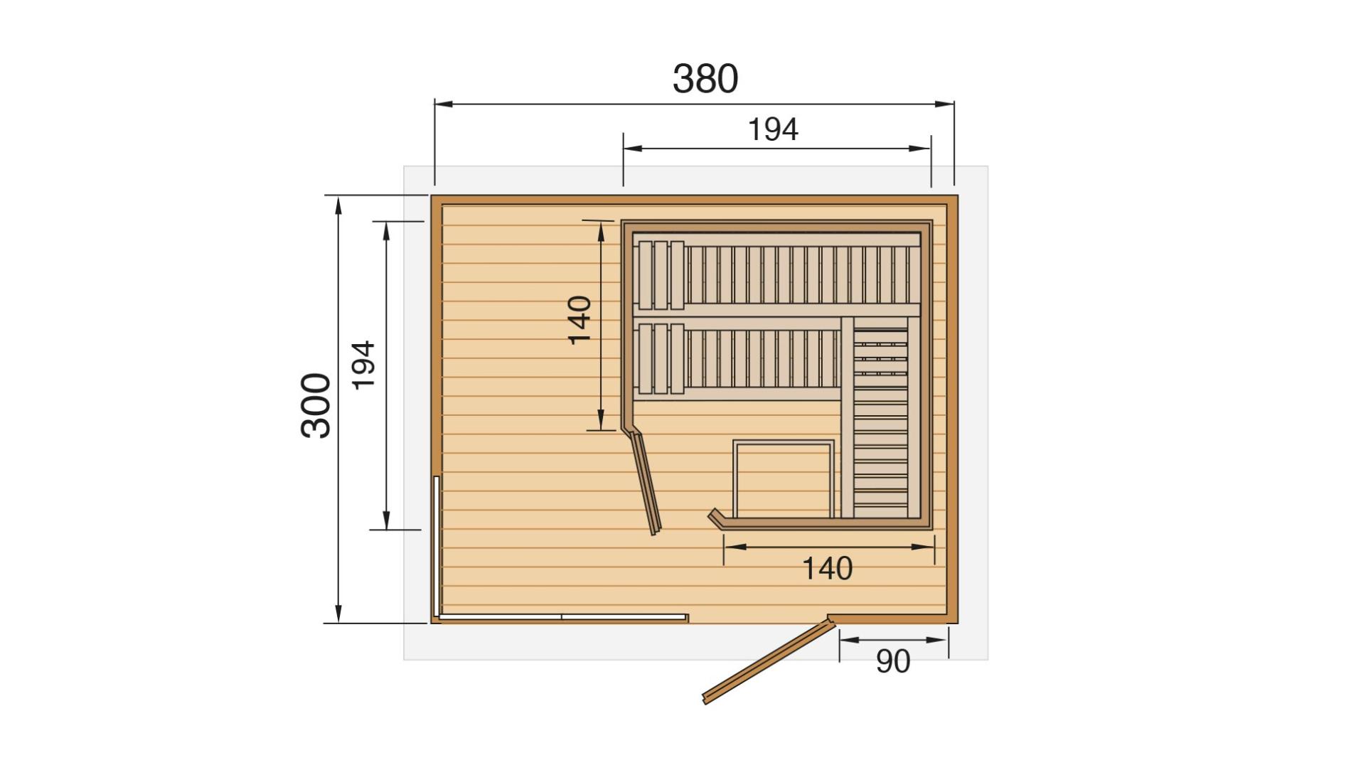 Finse Sauna | Vurenhout | Zonder kachel | G7DNOU galerijafbeelding 2