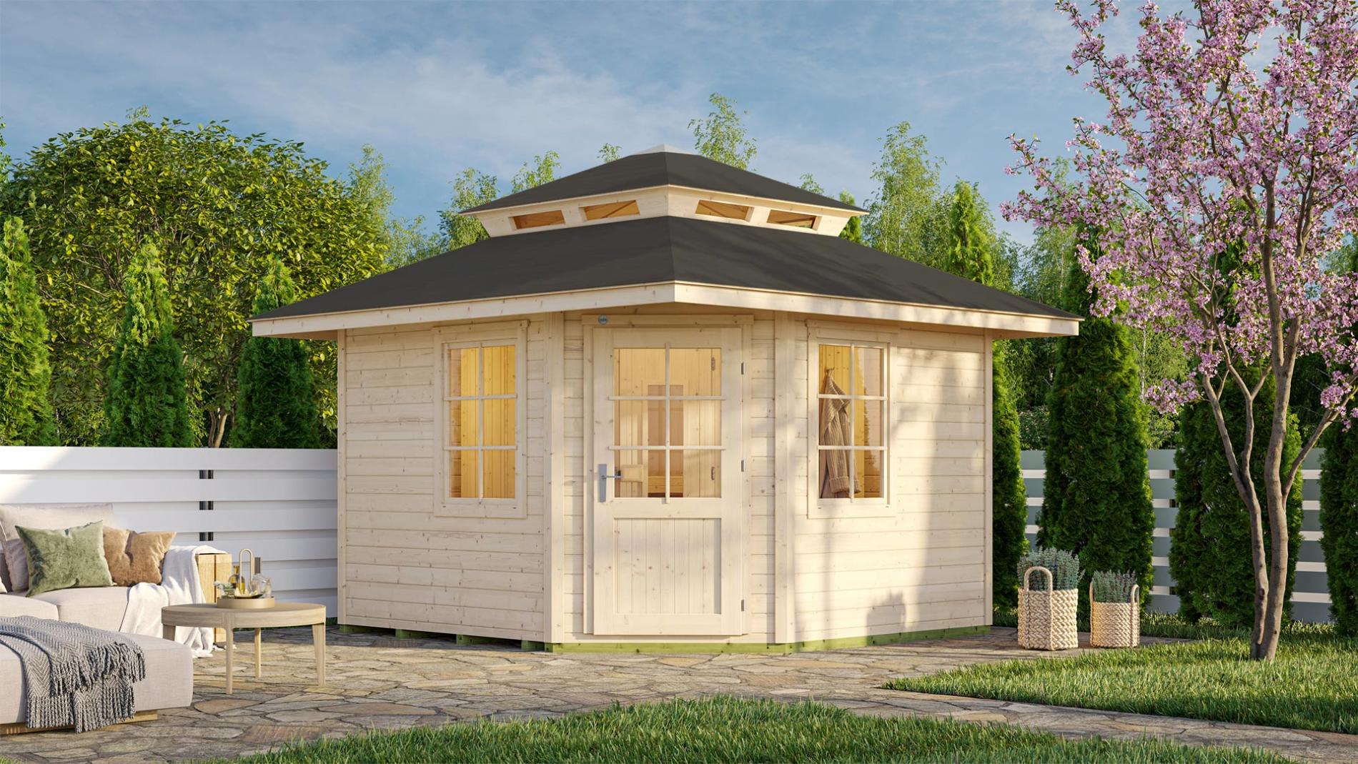 Finse Sauna | Vurenhout | 179x179 | Zonder kachel | 2ALTJU galerijafbeelding 1