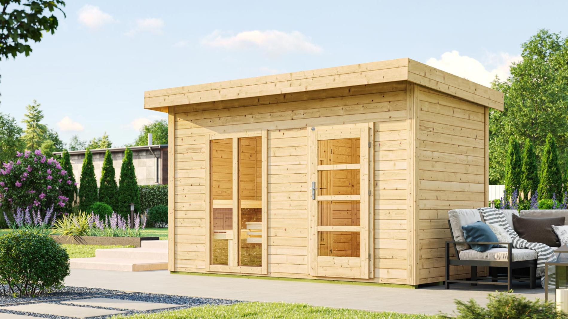 Finse sauna | Vurenhout | 415x250 | Zonder kachel | QC4GZC galerijafbeelding 1