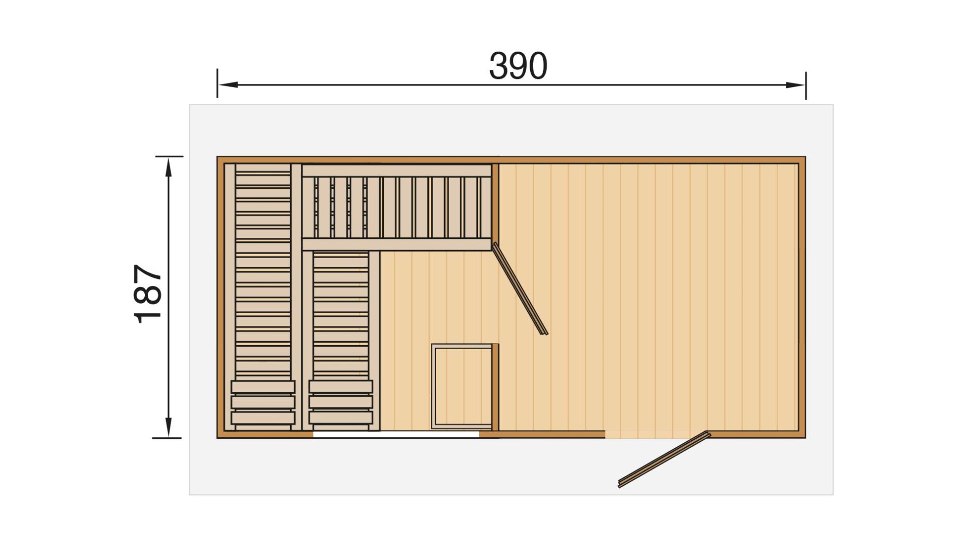 Finse sauna | Vurenhout | 415x250 | Zonder kachel | QC4GZC galerijafbeelding 2