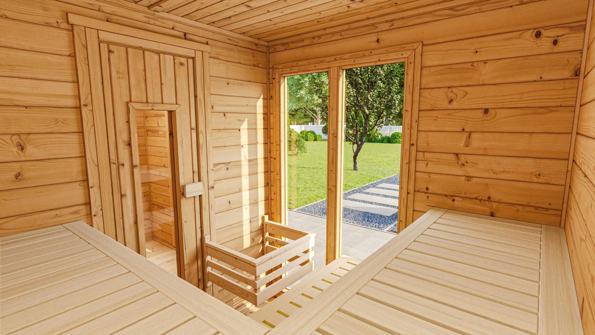 Finse sauna | Vurenhout | 415x250 | Zonder kachel | QC4GZC galerijafbeelding 3