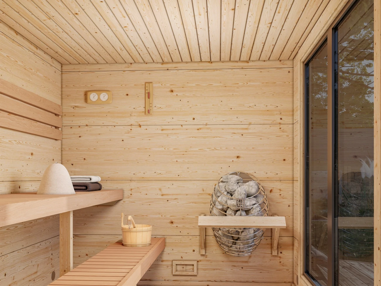 Finse Sauna | Vurenhout | Zonder kachel | ASY00G galerijafbeelding 3