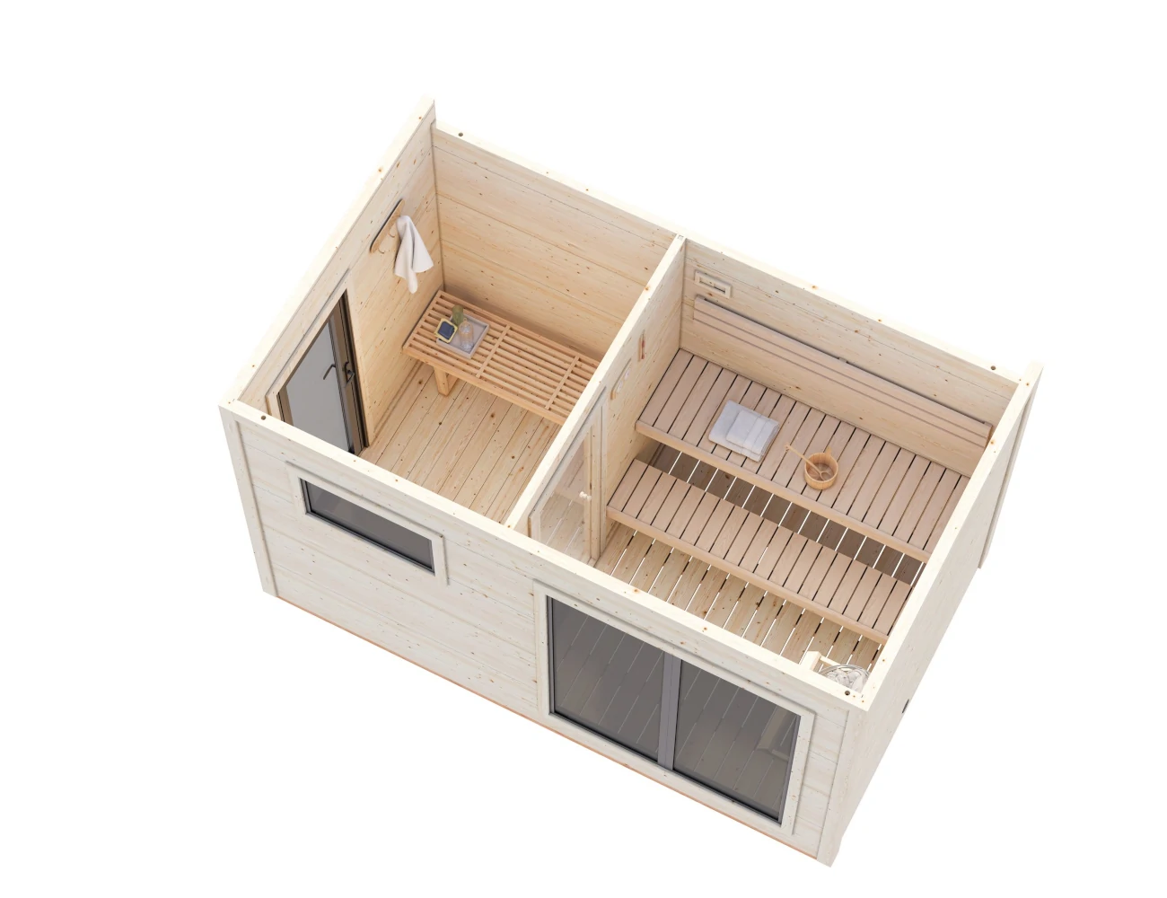 Finse sauna | Vurenhout | Zonder kachel | 7QUI4I galerijafbeelding 4