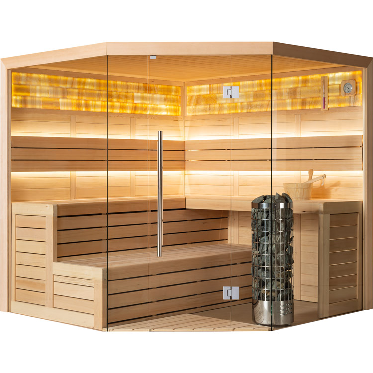 Hoofdafbeelding: Finse Sauna | Hemlock | 180x180 | 9kW Cilindro | R6176P