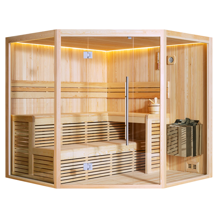 Finse Sauna | Dennen | 220x220 | 9kW Viking Bi-O | O6351N galerijafbeelding 9