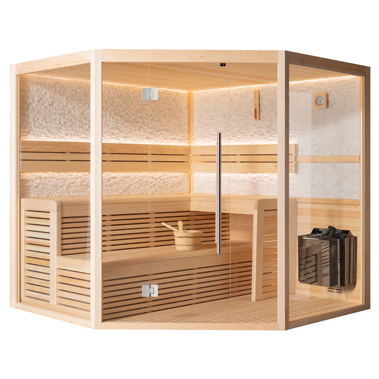 Finse Sauna | Dennen | 220x220 | 9kW Viking Bi-O | HAXABJA galerijafbeelding 10