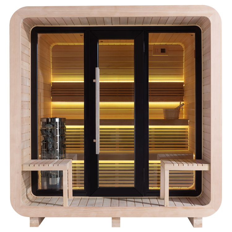 Finse Sauna | Hemlock | 250x250 | 9kW Cilindro | HAXABJA7 galerijafbeelding 1