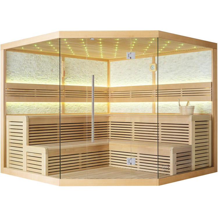 Hoofdafbeelding: Finse Sauna | Hemlock | 250x250 | Zonder saunakachel | R6658