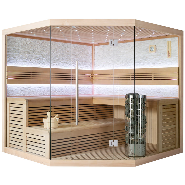 Hoofdafbeelding: Finse Sauna | Hemlock | 220x220 | 9kW Cilindro | R6656N1