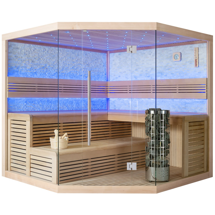 Finse Sauna | Hemlock | 220x220 | 9kW Cilindro | R6656N1 galerijafbeelding 12
