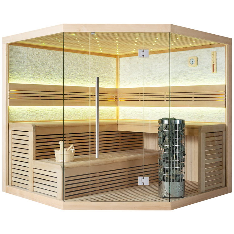 Finse Sauna | Hemlock | 220x220 | 9kW Cilindro | R6656N1 galerijafbeelding 13