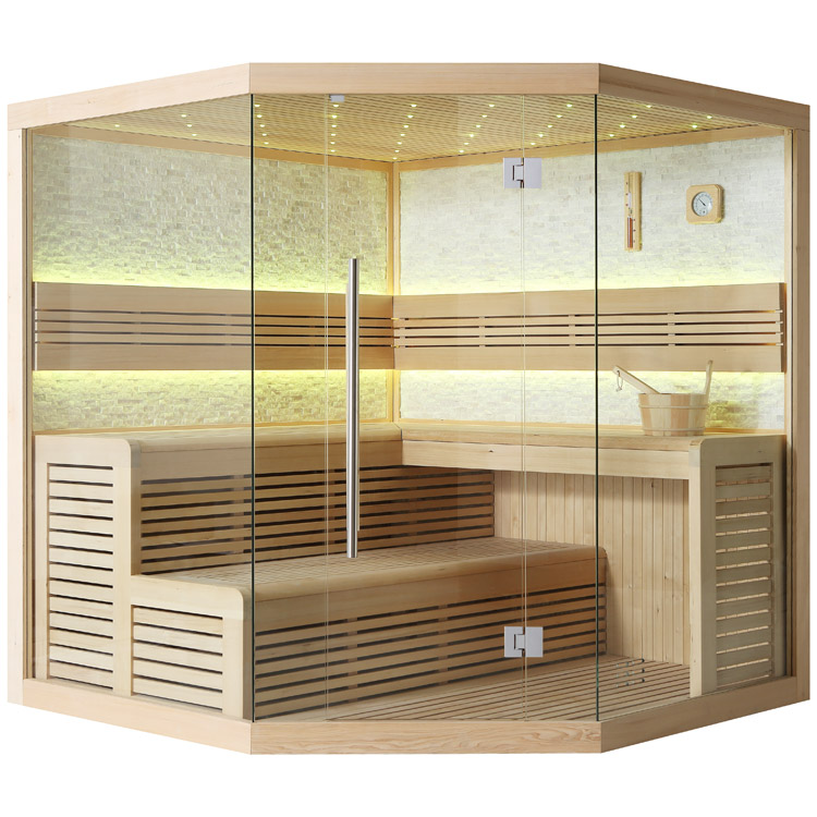 Hoofdafbeelding: Finse Sauna | Hemlock | 220x220 | Zonder saunakachel | R6656N2