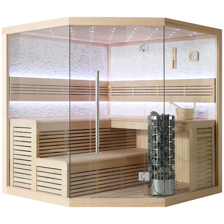 Hoofdafbeelding: Finse Sauna | Hemlock | 200x200 | 9kW Cilindro | R6656O1