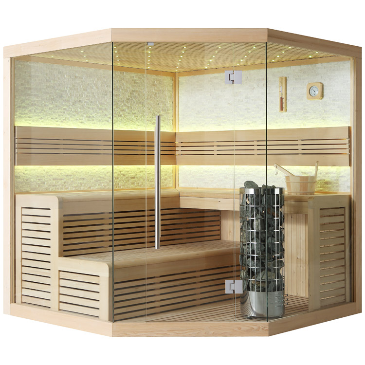 Finse Sauna | Hemlock | 200x200 | 9kW Cilindro | R6656O1 galerijafbeelding 12