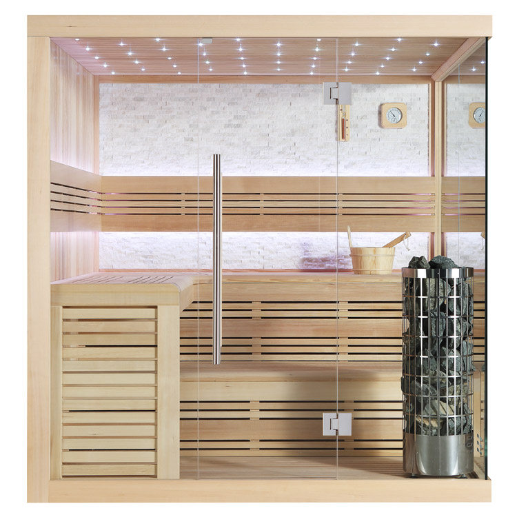 Hoofdafbeelding: Finse Sauna | Hemlock | 200x200 | 9kW Cilindro | R6650O