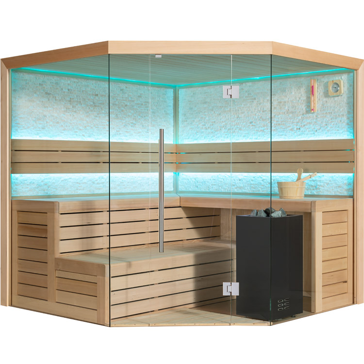 Finse Sauna | Hemlock | 200x200 | 9kW Virta | R6156O1 galerijafbeelding 9