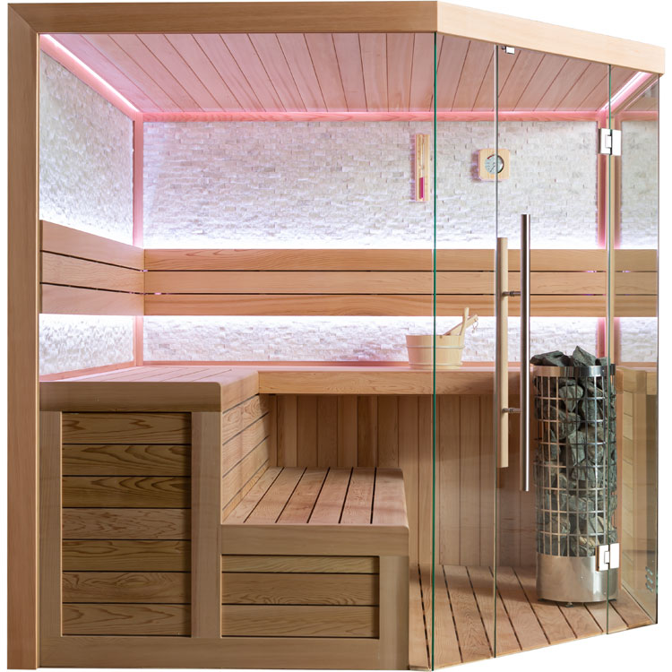 Finse Sauna | Red cedar | 200x200 | 9kW Cilindro | R6156O3 galerijafbeelding 1
